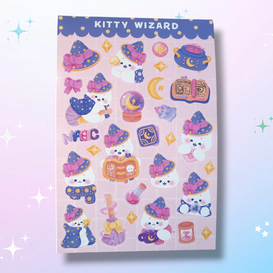 Kitty wizard sticker sheet