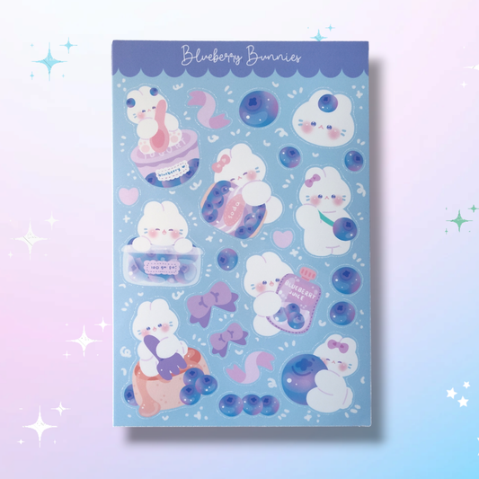 Blueberry bunnies sticker sheet